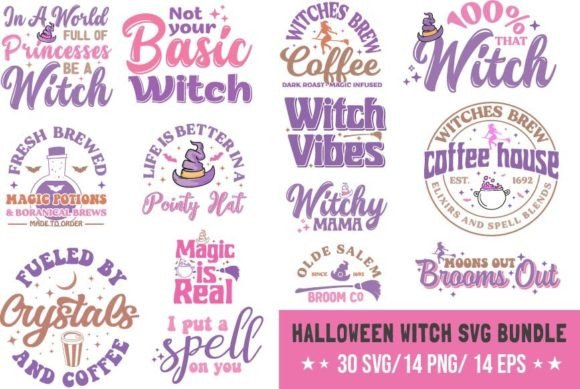 Halloween Witch SVG PNG Bundle Design