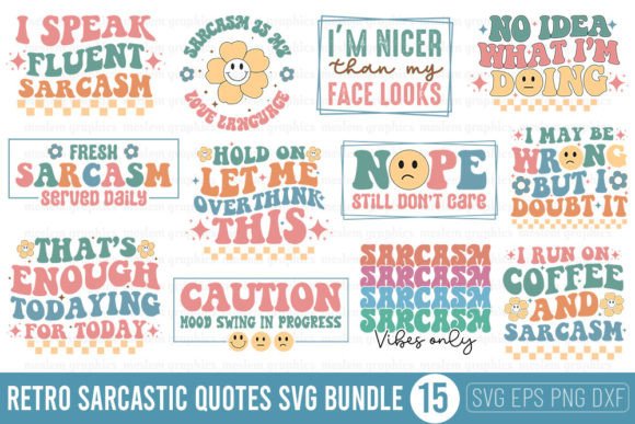Retro Sarcastic Quotes SVG Bundle