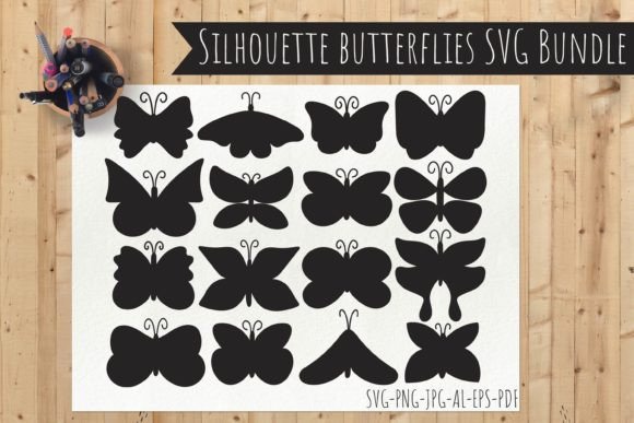 Silhouette Butterflies 16 SVG Bundle
